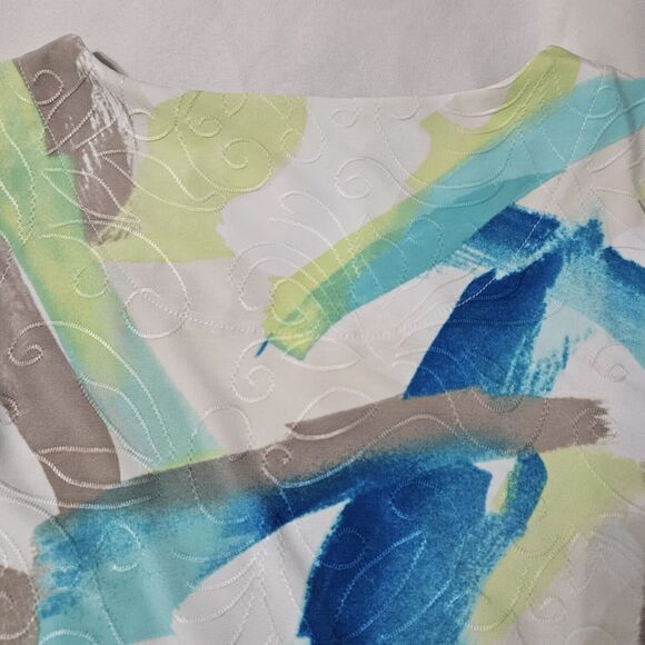 JM Collection Womens Blouse Multi-Color Size PM Polyester Blend Pullover Stretch - Picture 12 of 12